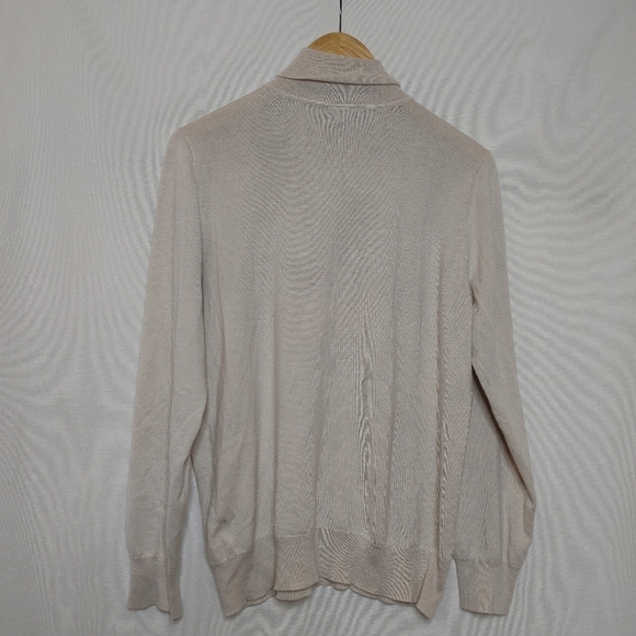 ModCloth Lightweight Knit Turtleneck Sweater Neutral Cream Beige Oatmeal 1X - Picture 3 of 8
